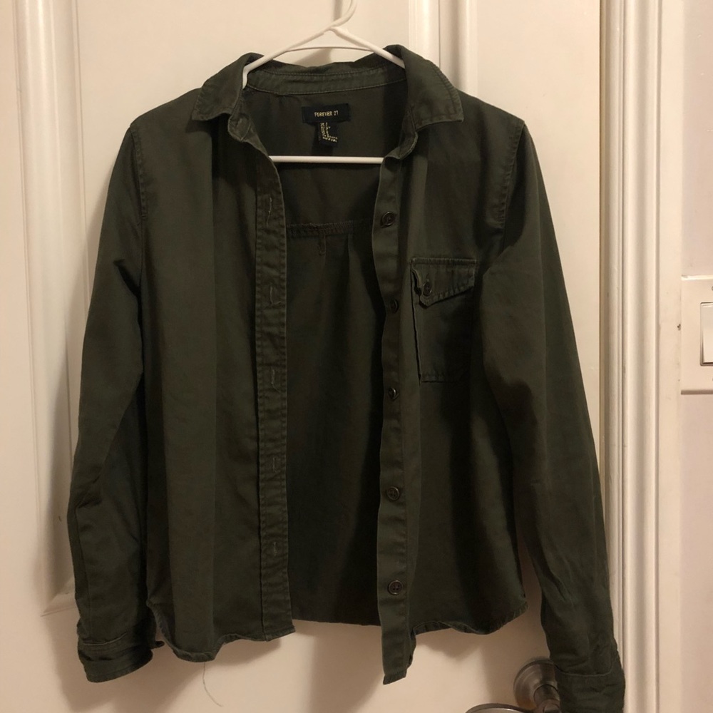 Army Green Button Up
